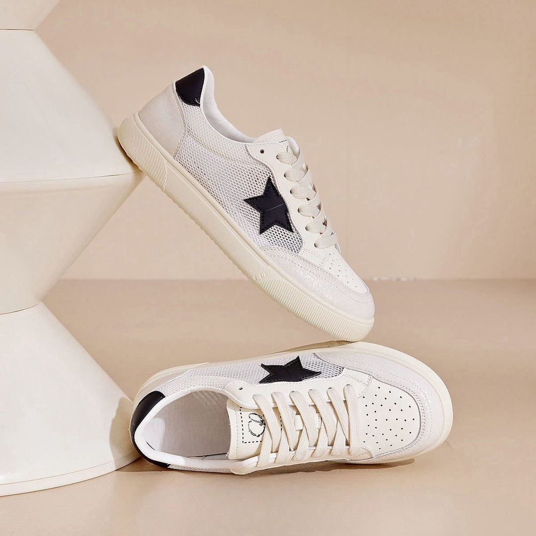 Damen Sneaker mit atmungsaktivem Mesh und stilvollem Sternen-Design EB