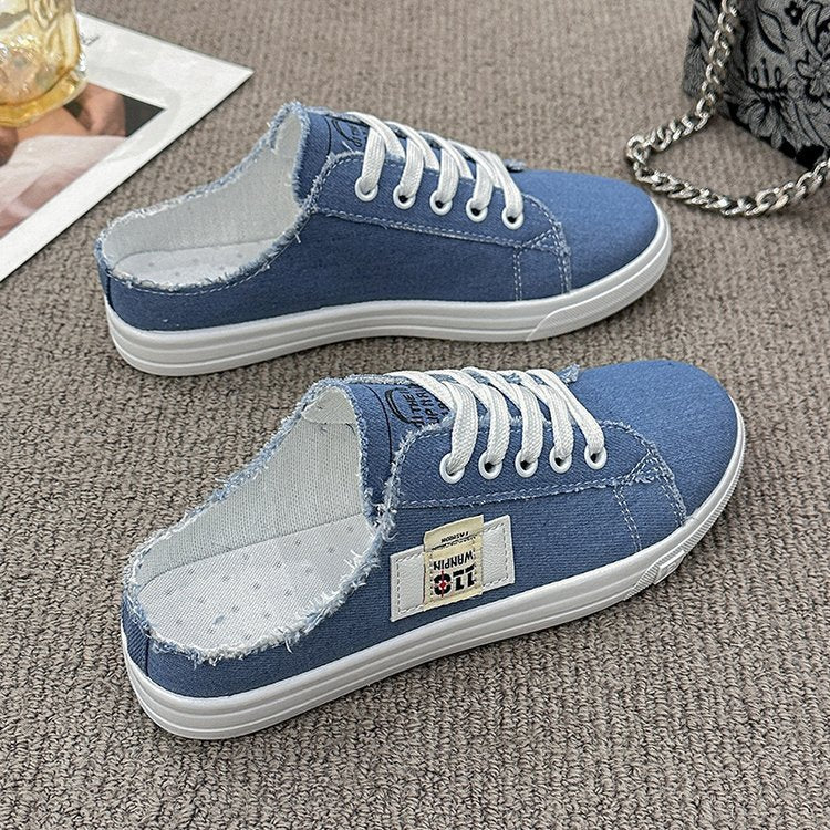 Damen lässige Slip-On Sneakers mit modischen Fransen und atmungsaktiver Sohle EB