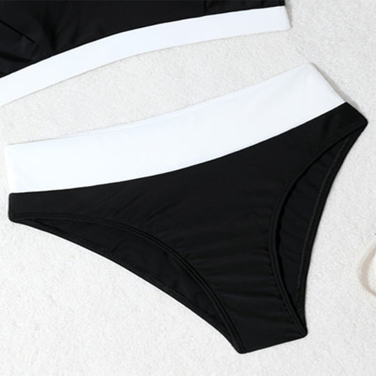 Damen Sportlicher Bikini mit hohem Bund und racerback Design EB