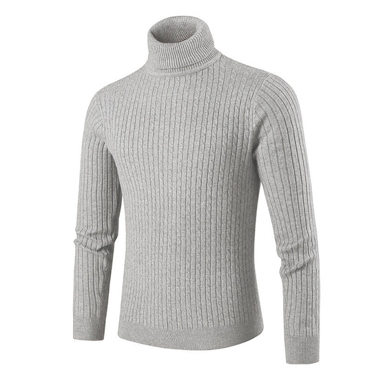 Herren modischer Rollkragenpullover aus strukturiertem Strick EB