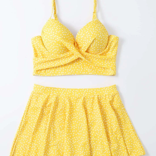 Damen Tankini-Set mit verspieltem Rock und gepolstertem Oberteil EB