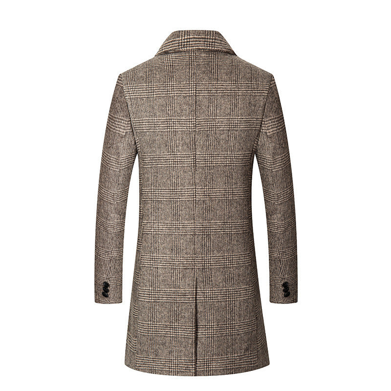 Herren eleganter Glencheck-Mantel mit wärmendem Innenfutter EB