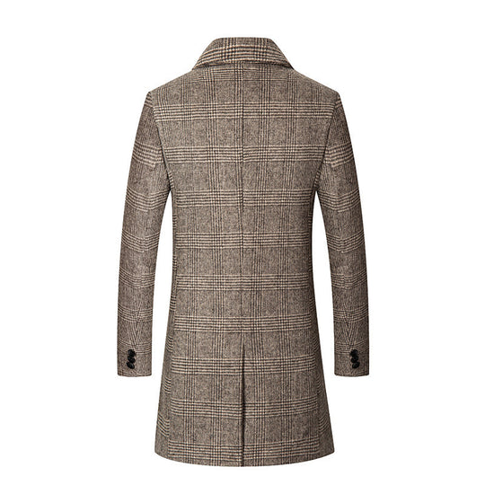 Herren eleganter Glencheck-Mantel mit wärmendem Innenfutter EB