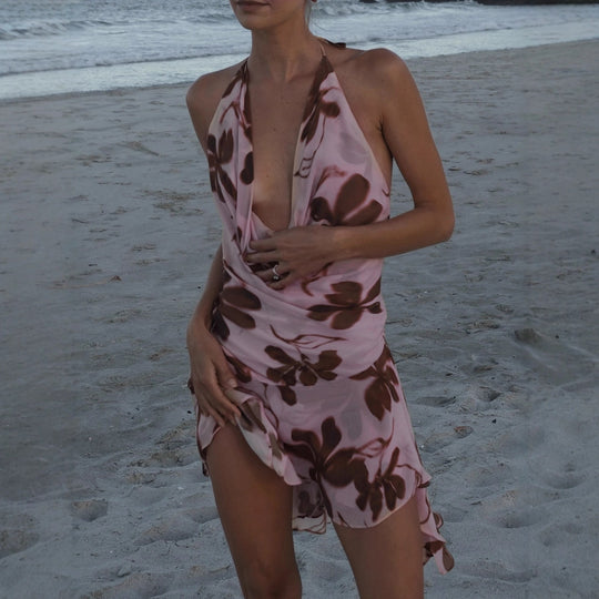 Damen Sommerliches A-Linienkleid mit floralem Druck EB