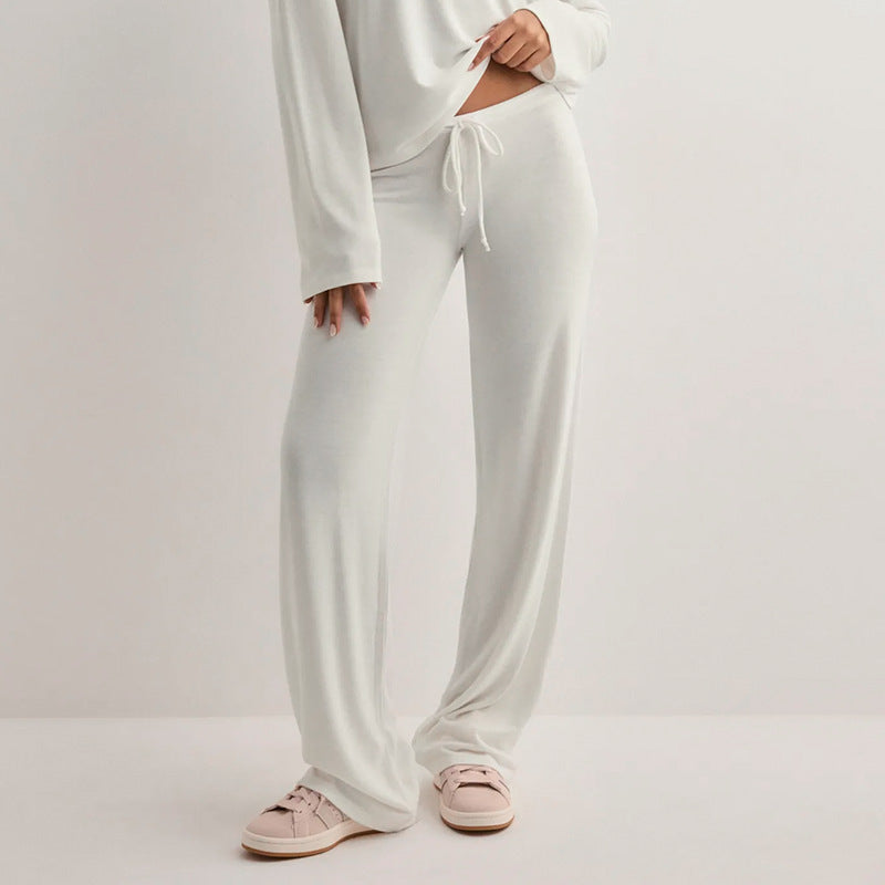 Damen bequeme Lounge-Hosen mit verstellbarem Bund EB