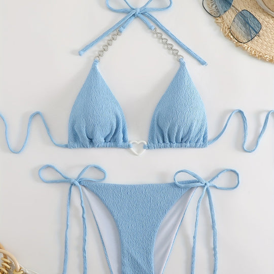 Damen Triangel-Bikini mit raffinierten Kettenakzenten EB