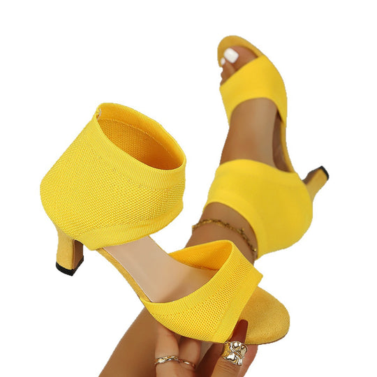 Damen Elegante Peeptoe High Heels EB