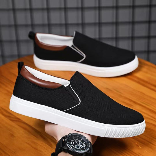 Herren nan Canvas-Slip-On Sneaker mit elastischen Einsätzen, gepolsterter Fersenmanschette und leichter EVA-Sohle EB