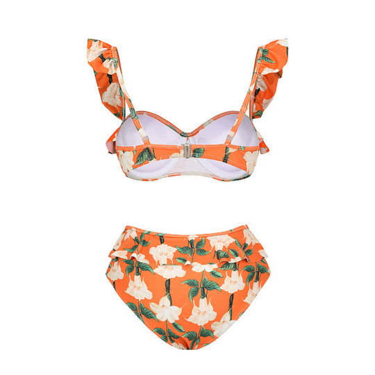 Damen Bikiniset mit voluminösen Rüschendetails EB