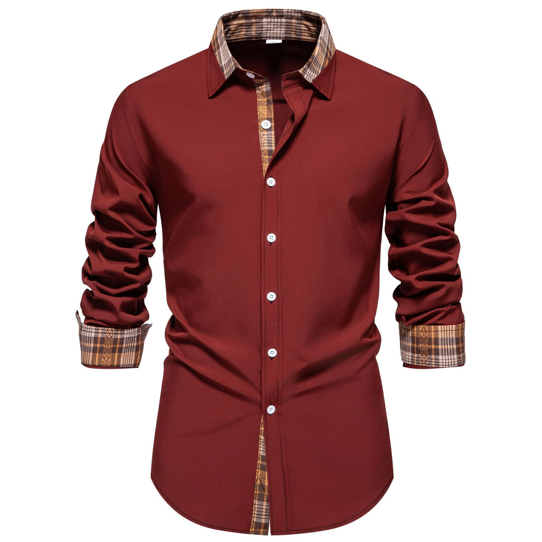 Herren Langarmhemd mit modernem Karo-Detail und bequemem Schnitt EB