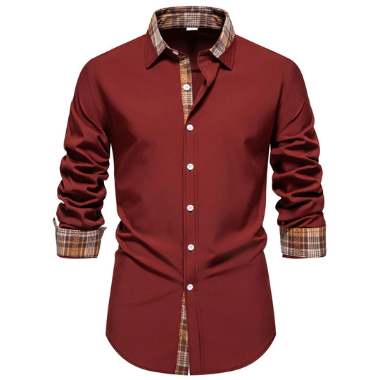 Herren Langarmhemd mit modernem Karo-Detail und bequemem Schnitt EB