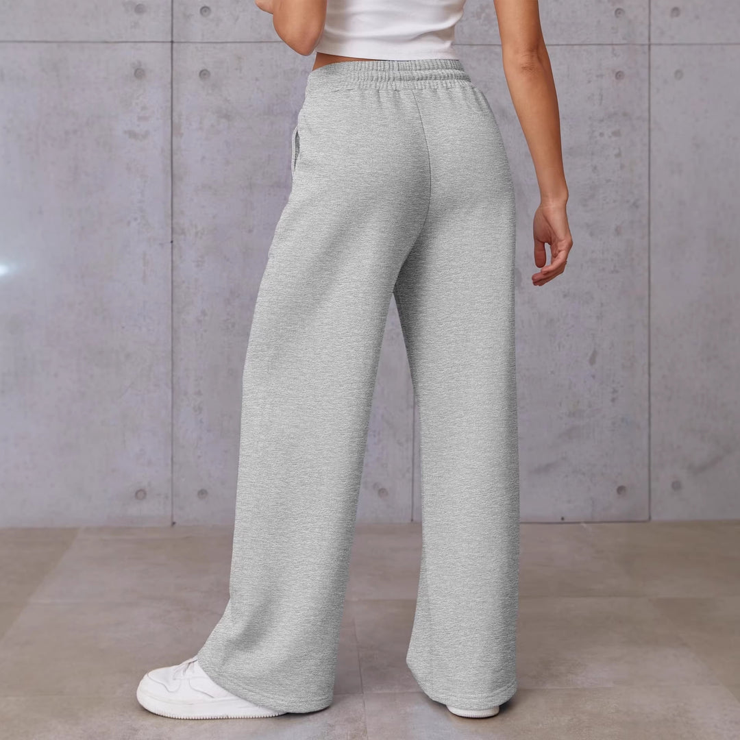 Damen nan High-Waist Relax-Freizeithose mit doppeltem Rippbund, sichtbarer Bügelfalte und weitem Bein EB