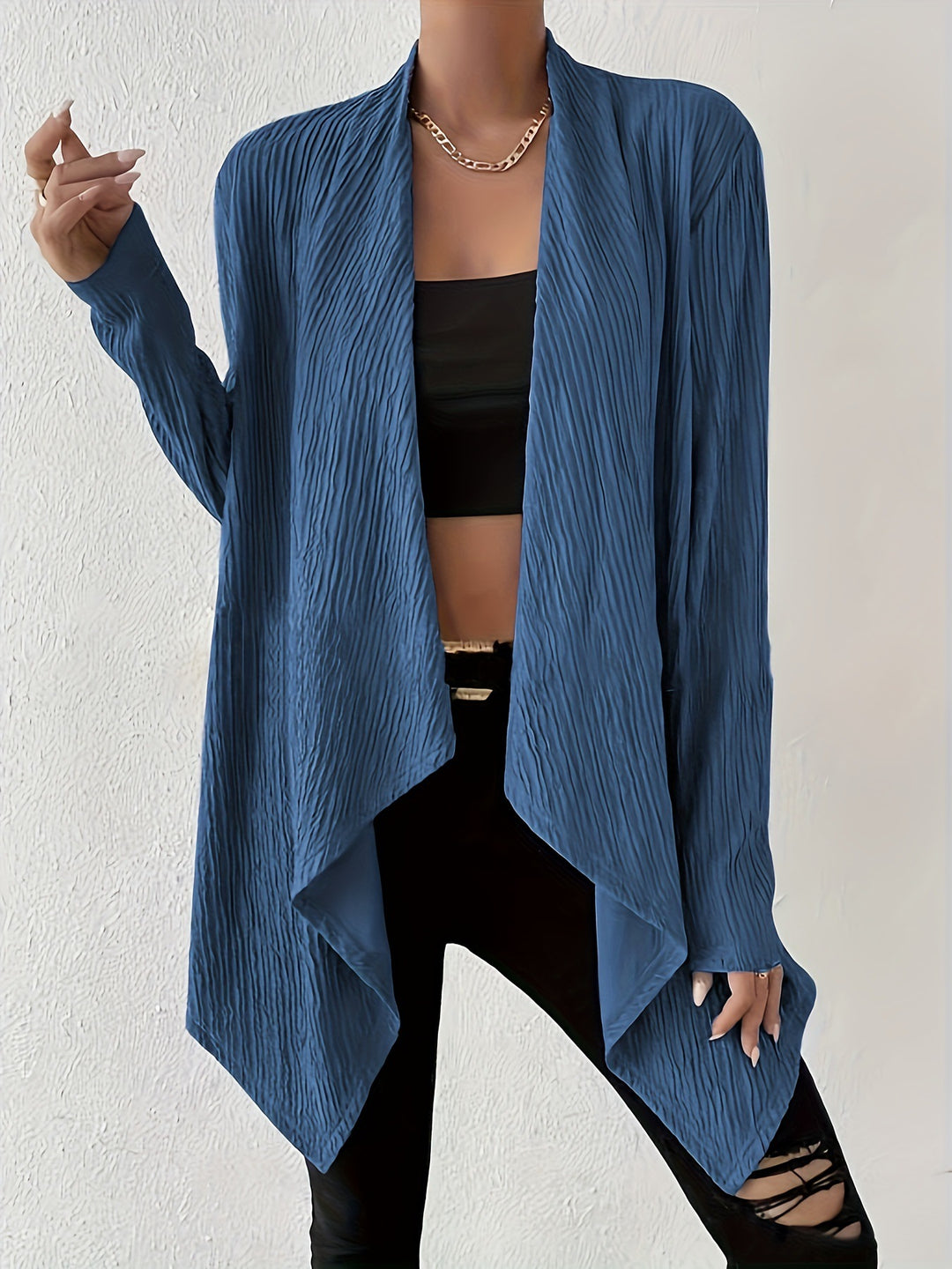 Damen Lässige Strickjacke mit modernem Waffelmuster EB