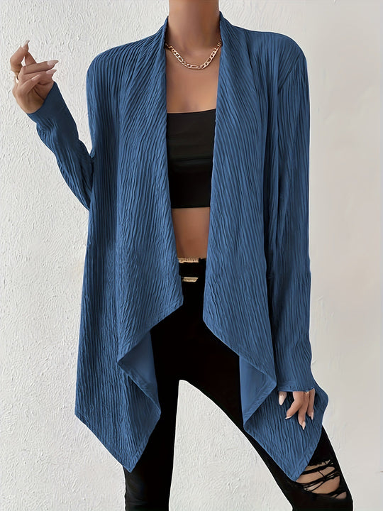 Damen Lässige Strickjacke mit modernem Waffelmuster EB
