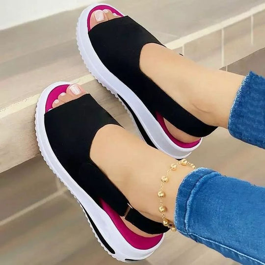 Damen Bunte Sandalen mit elastischer Ferse EB