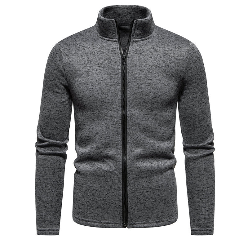 Herren Fleecejacke mit hohem Kragen und praktischem Reißverschluss EB