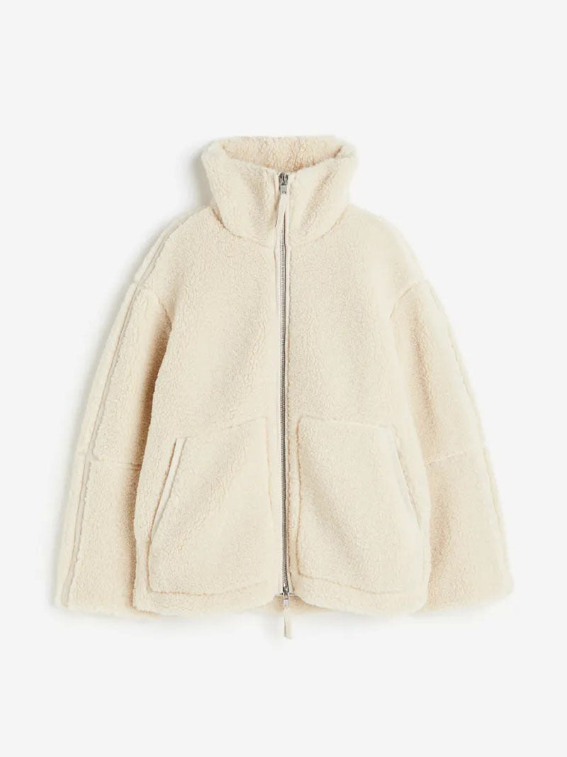 Damen kuschelige Fleecejacke mit praktischen aufgesetzten Taschen und modernem Stehkragen EB