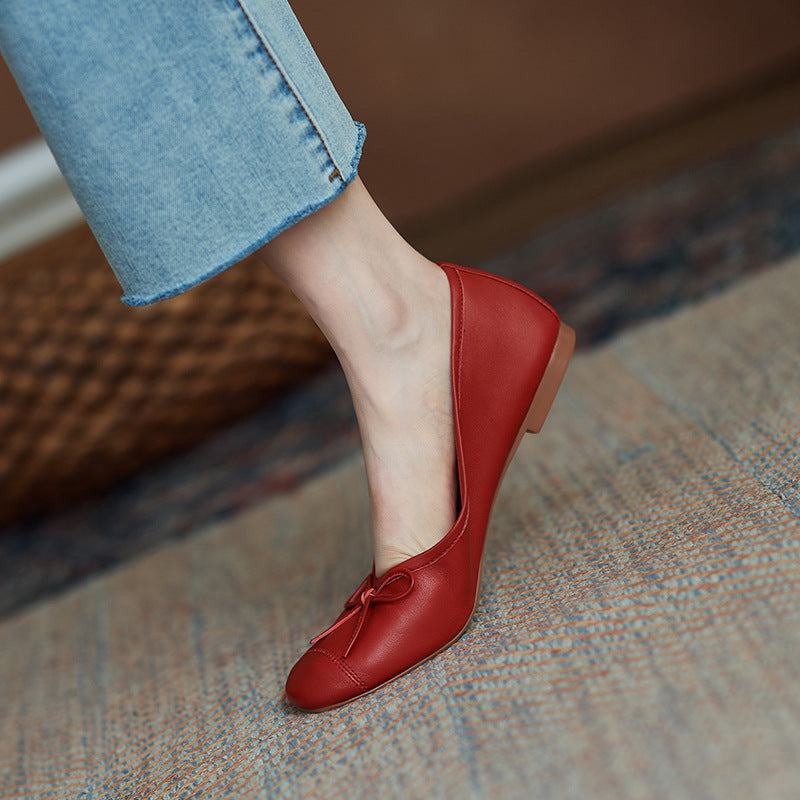 Damen Ballerinas mit dekorativem Schleifenakzent und rutschfester Sohle EB