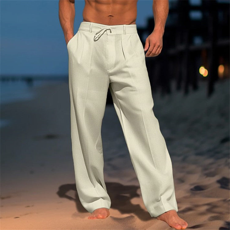 Herren elegante Freizeithose mit legerem Schnitt und verstellbarem Bund EB
