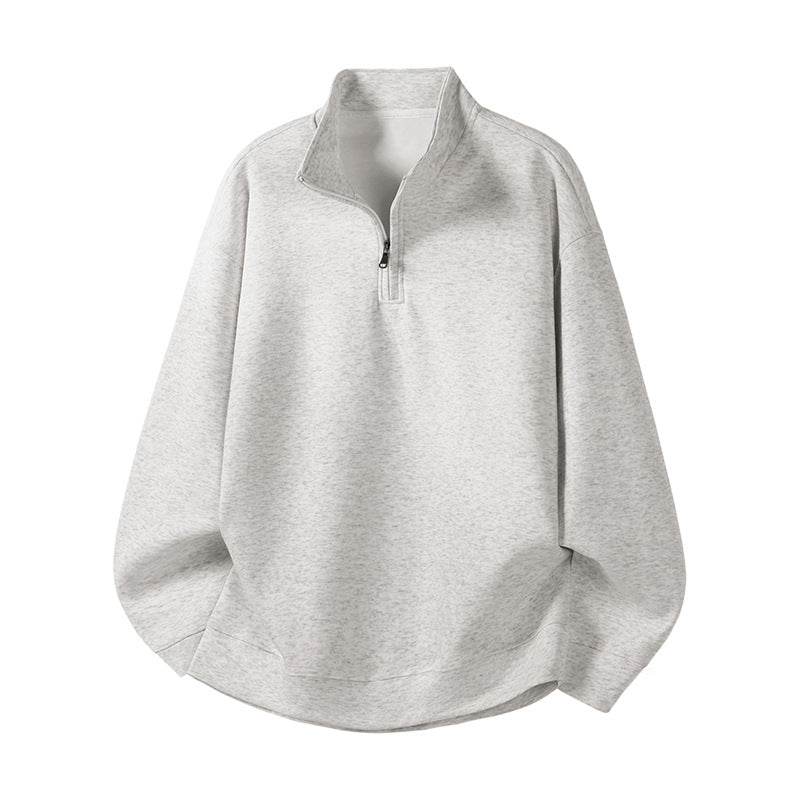 Damen Oversized Fleecepullover mit halb offenem Kragen EB