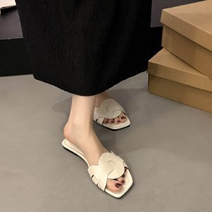 Damen modische Slides mit floraler Applikation EB