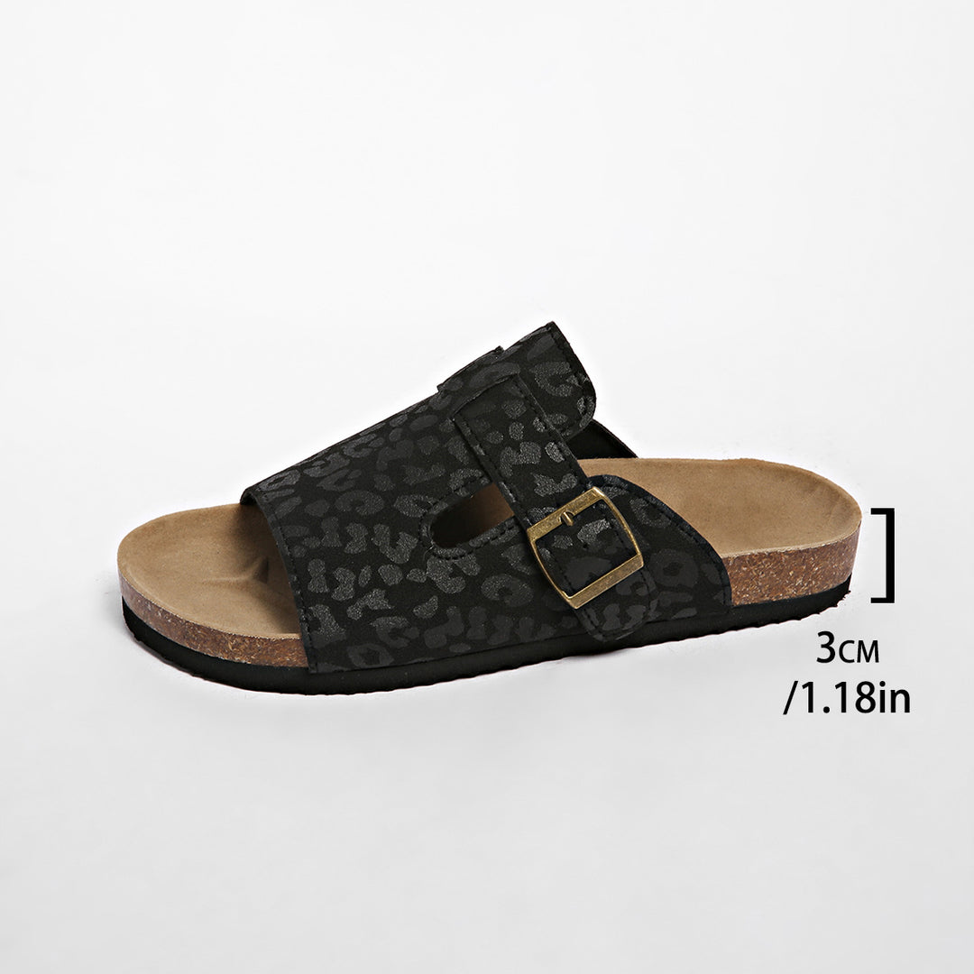 Damen modische Clogs mit stilvollem Tiermuster und komfortablem Fußbett EB