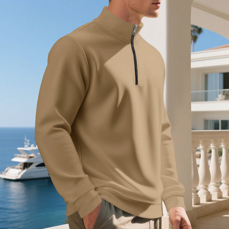 Herren sportlicher Pullover mit halbem Reißverschluss und atmungsaktiver Struktur EB