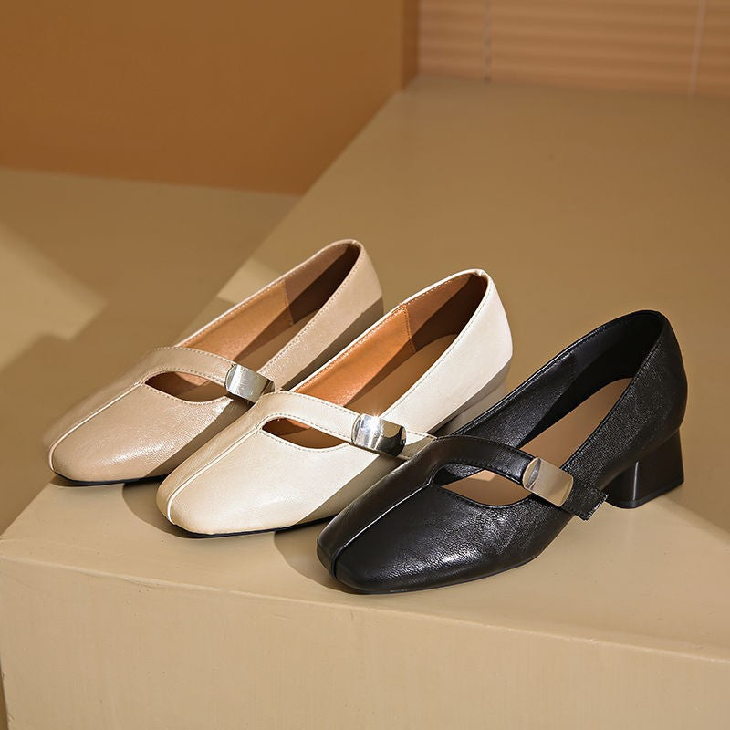 Damen Elegante Plateau-Pumps mit modischem Schnallen-Detail EB