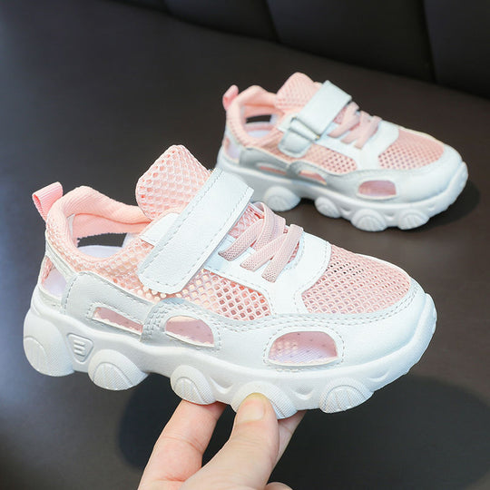 Damen modische Sneakers mit atmungsaktiver Mesh-Oberfläche und verstellbarem Klettverschluss EB