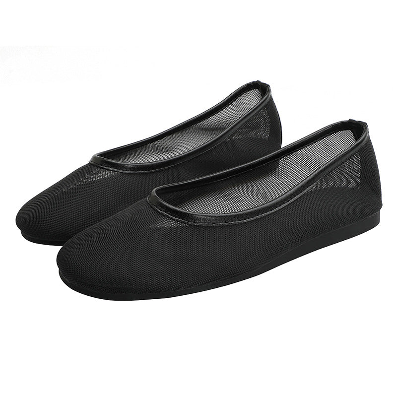 Damen Ballerinas aus atmungsaktivem Netzmaterial mit elegantem Silikonrand EB