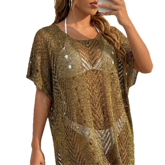 Damen eleganter häkelter Strandüberwurf EB