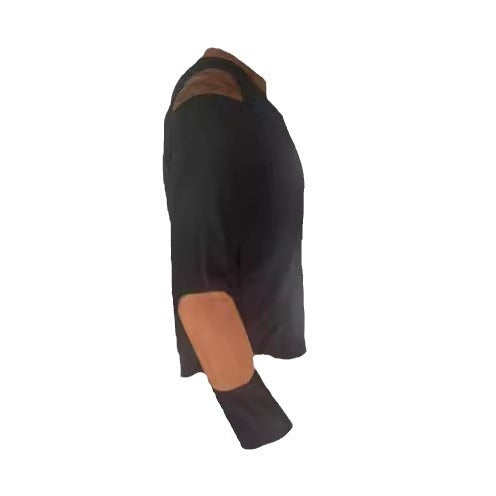 Herren Langarm-Henley-Shirt mit strukturiertem Gewebe und Kontrastdetails EB