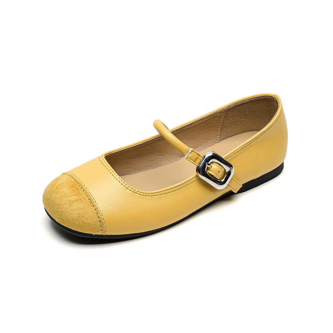 Damen Ballerinas mit modischer Schnallenapplikation und glänzendem Obermaterial EB