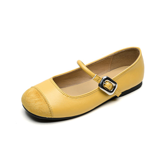 Damen Ballerinas mit modischer Schnallenapplikation und glänzendem Obermaterial EB