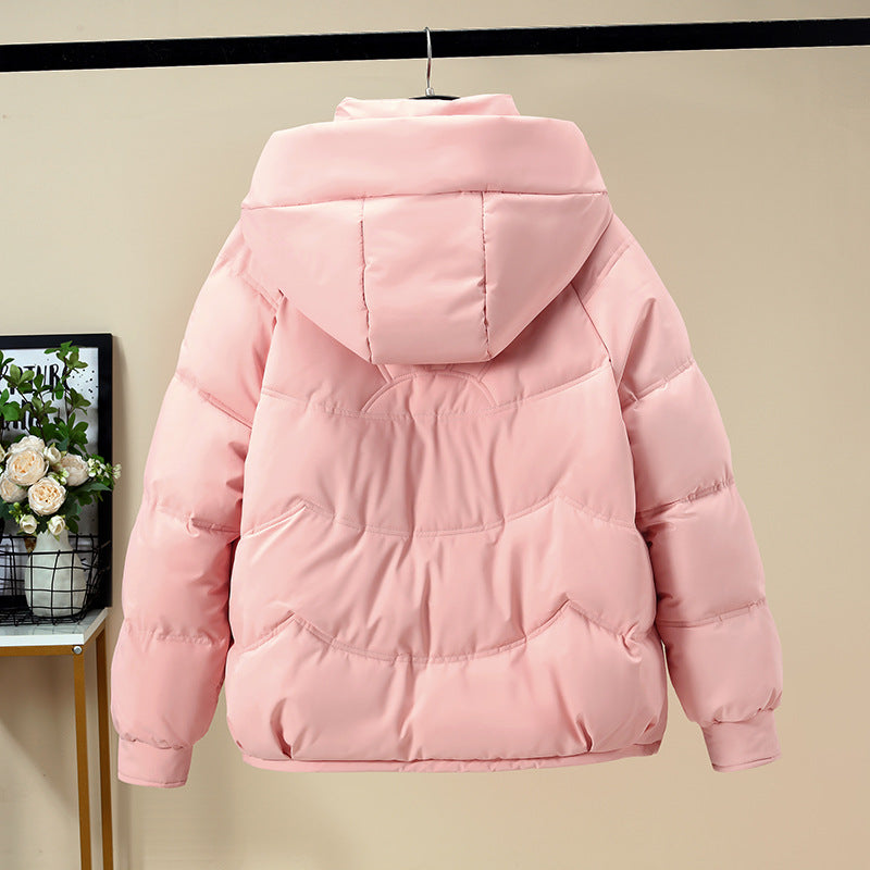 Damen Modische Pufferjacke mit abnehmbarer Kapuze und seitlichen Eingrifftaschen EB