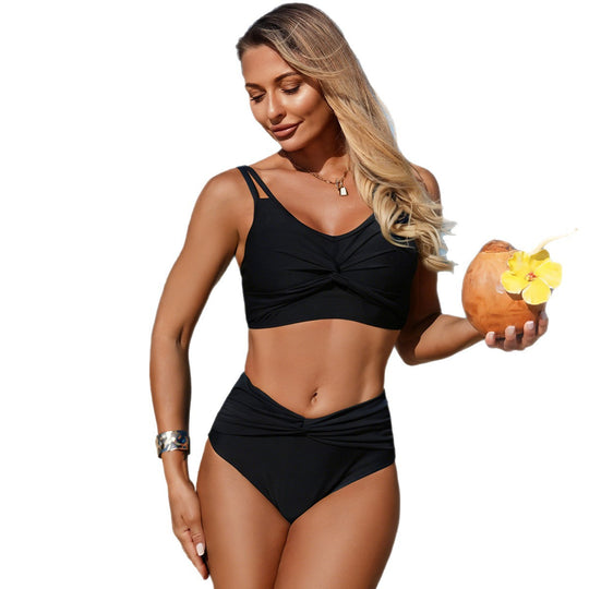 Damen Hochgeschnittenes Bikini-Set mit Twist-Design EB