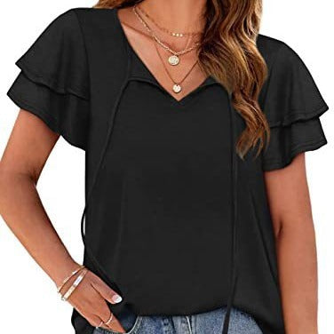 Damen Oberteil mit Rüschendetails und lässigem Schnitt EB