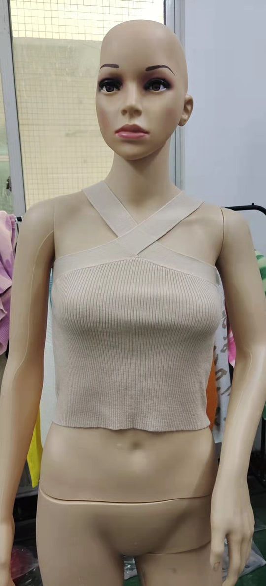 Damen Crop-Top mit schickem Kreuz-Trägerdesign EB