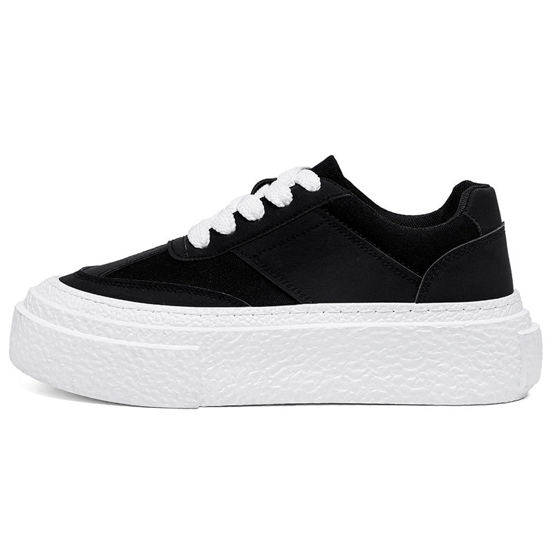 Damen modische Sneakers mit hoher Plateausohle und eleganter Oberflächenstruktur EB