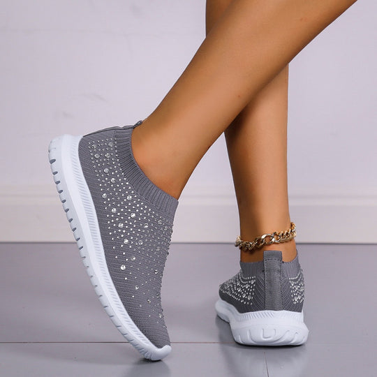 Damen Elegante und glitzernde Slip-On Sneakers EB