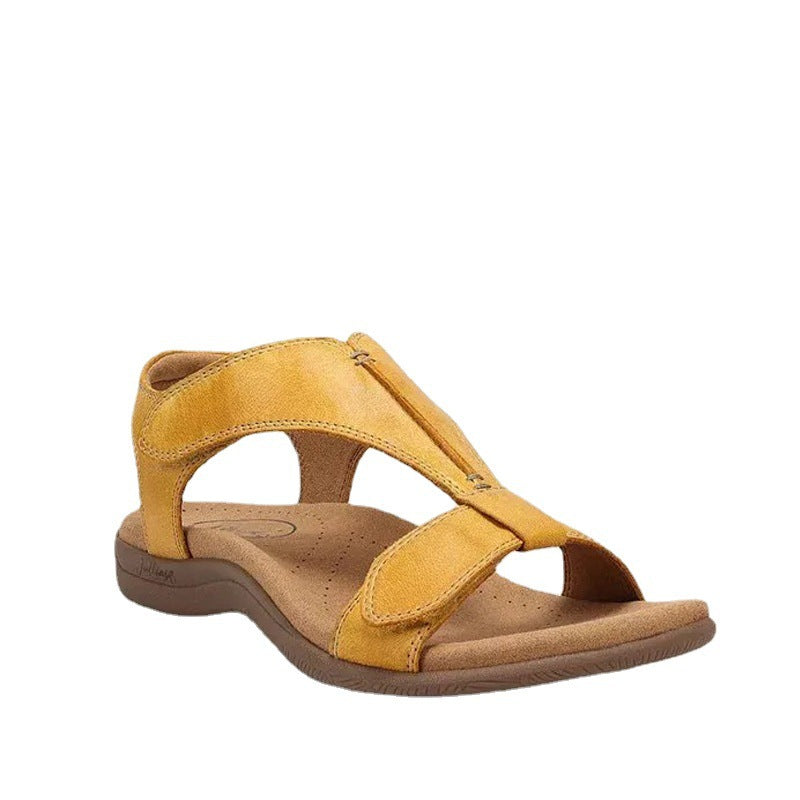 Damen Komfortable Riemchen-Sandalen mit anatomischem Fußbett und elastischer Schnalle EB