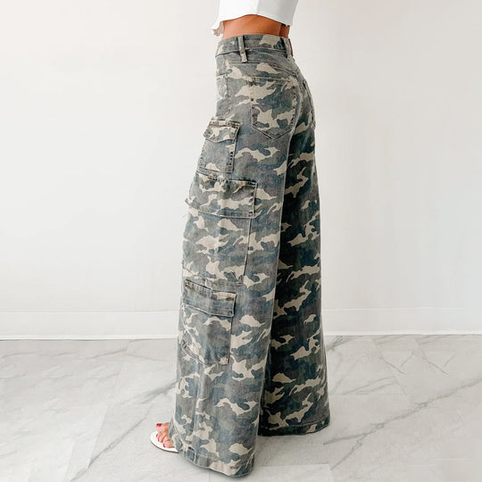 Damen Cargo-Hose mit weitem Schnitt und praktischen Taschen EB