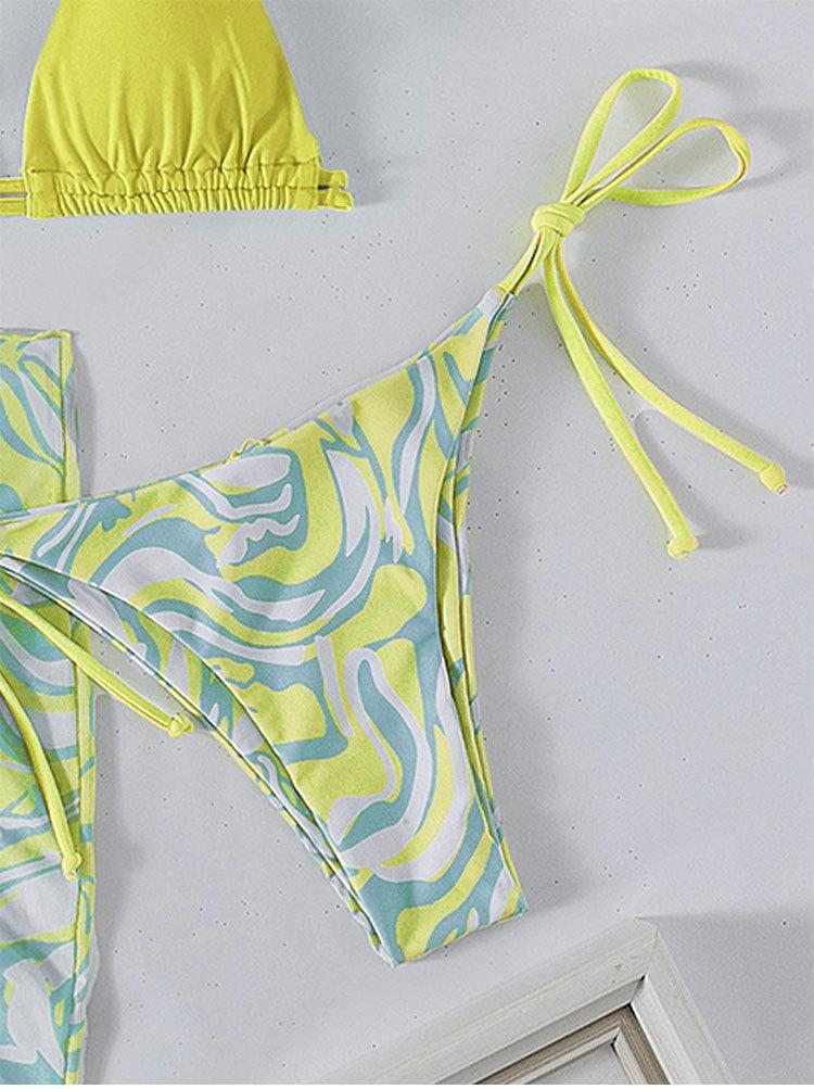 Damen Triangel-Bikini mit einzigartigem Wickelrock EB