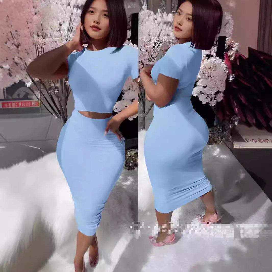 Damen Figurbetontes Kleid-Set mit kurzem Oberteil und Pencil-Rock EB