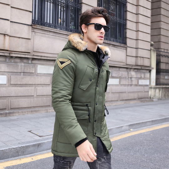 Herren Parka mit abnehmbarer Kapuze und warmem Fleecefutter EB
