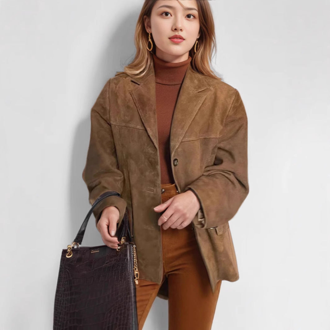 Damen eleganter Wildlederblazer EB