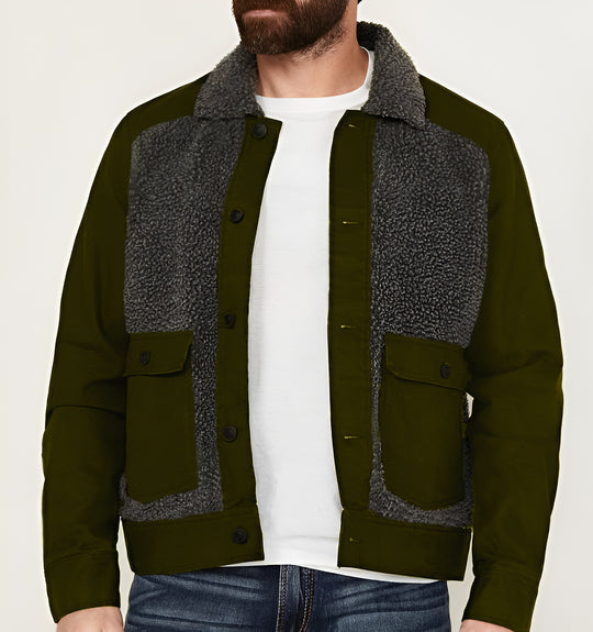 Herren vielseitige und stylische Outdoor-Jacke mit Teddyfell-Elementen EB