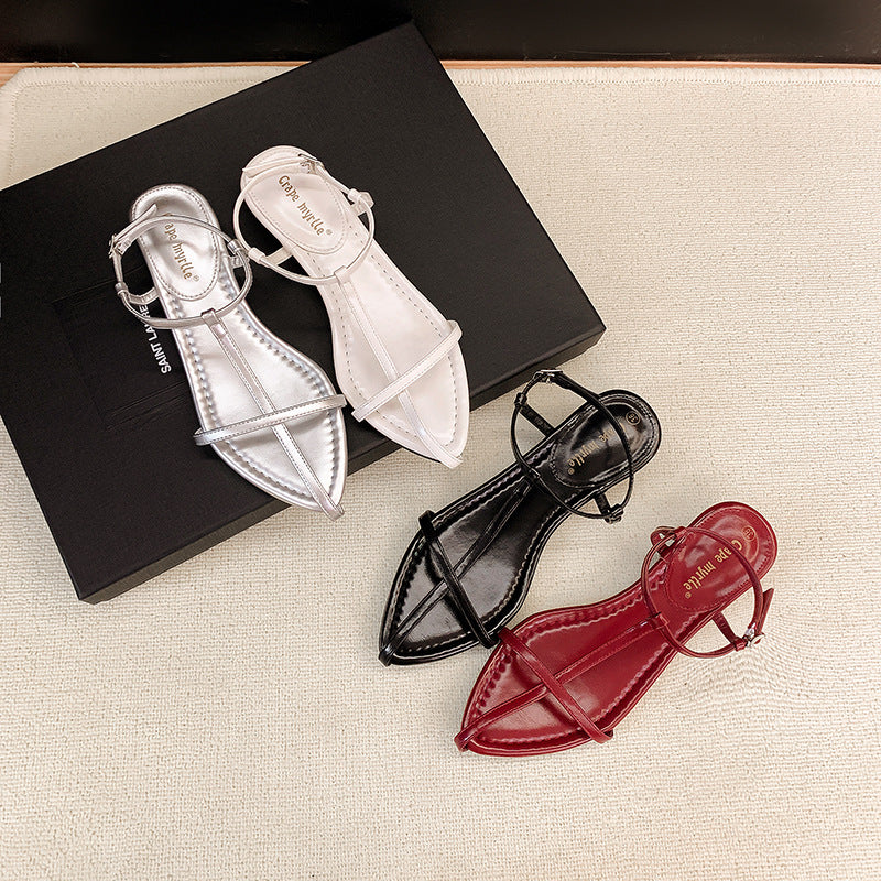 Damen Elegante und komfortable Sandalen mit doppeltem Riemen EB