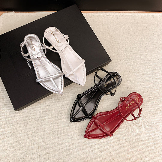 Damen Elegante und komfortable Sandalen mit doppeltem Riemen EB