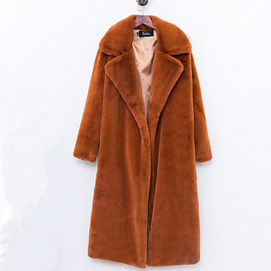 Damen Langhaarmantel im luxuriösen Teddy-Stil EB